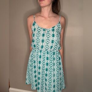 Francesca’s Teal and White Boho Keyhole Summer Dress